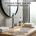 Ver mais imagens de Torneira de Banheiro Gourmet Cromada Água Fria Bica Alta de Sobrepor Fc-163
