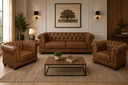 Ver imagem 1 de Kit Chesterfield Sofá 2 Lugares e 2 Poltronas Helena Captonê Living Luxo em Tecido Sintético