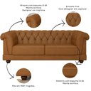 Ver imagem 6 de Kit Chesterfield Sofá 2 Lugares e 2 Poltronas Helena Captonê Living Luxo em Tecido Sintético