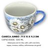 Caneca Jumbo Porcelana Xícara Grande Sopa Cereal 500 ml MARGARIDAS BRANCA - 5