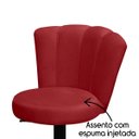 Ver imagem 3 de Cadeira Mocho Pétala Estética com Encosto Girátorio Veludo:veludo Vermelho