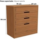 Ver imagem 4 de Comoda 4 Gavetas 91 Cm S824 Canela Kappesberg
