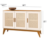 Balcão Buffet Aparador Retrô  Andorra 3 Portas Rattan - 5