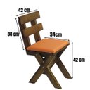 Ver imagem 5 de Conjunto Mesa Madeira Maciça para Churrasco Imbuia + 4 Bancos Estofados Laranja