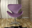 Ver imagem 1 de Poltrona Isis Cadeira Giratória Pés de Metal Decoração, Sala, Escritório, Recepção Roxo