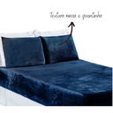 Ver imagem 2 de Jogo de Cama Lençol Queen 3 Peças Mantinha Biasoft - Marinho