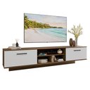 Ver imagem 2 de Rack Suspenso para Tv até 80 Polegadas 218 Cm 2 Portas Rustic/branco Agata Madesa