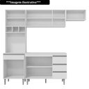 Ver imagem 3 de Cozinha Modulada 5 Peças com Tampo 241cm 10 Portas 4 Gavetas Andréia Preto - AJL Móveis