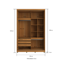 Ver imagem 3 de Casamia Guarda Roupa 2 Portas de Correr 235x152 cm 100% MDF Nature