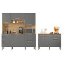 Ver imagem 1 de Cozinha Ferrara com Balcão de Cozinha Versalhes Freijó Gris – Kits Paraná