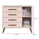 Ver imagem 3 de Quarto de Bebê Qencanto com Roupeiro e Cômoda Qmovi Rosa