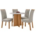 Ver imagem 2 de Conjunto Sala de Jantar 4 Lugares Redonda Tampo MDF Mesa Celebrare com Cadeiras Apogeu