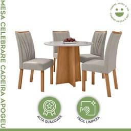 Conjunto Mesa 100cm Celebrare Redonda com 4 Cadeiras Apogeu - 16