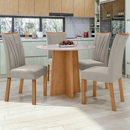 Conjunto Mesa 100cm Celebrare Redonda com 4 Cadeiras Apogeu - 1
