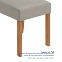 Ver mais imagens de Conjunto Sala de Jantar 4 Lugares Redonda Tampo MDF Mesa Celebrare com Cadeiras Apogeu Marrom Amêndoa Clean/Off White/ Capuccino