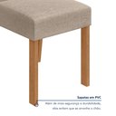 Ver imagem 7 de Conjunto Sala de Jantar 4 Lugares Redonda Tampo Vidro/MDF Mesa Celebrare com Cadeiras Apogeu Bege Amêndoa Clean/Off White/Bege Escuro