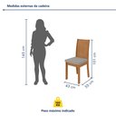 Ver imagem 5 de Conjunto Sala de Jantar 4 Lugares Redonda Tampo Vidro/MDF Mesa Celebrare e Cadeiras Athenas Marrom Amêndoa Clean/Off White/Veludo Animale Bege