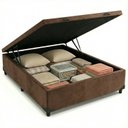 Ver imagem 1 de Cama Box c/Bau Casal 1,38 Suede Marrom