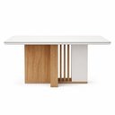 Ver imagem 5 de Conjunto Sala de Jantar 6 Lugares Retangular Tampo Vidro/MDF Mesa Astrid com Cadeiras Apogeu Bege Amêndoa Clean/Off White/Bege