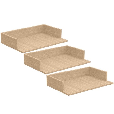 Kit 03 Suportes Suspensos Para Micro-ondas Forno 60x40 cm Class L03 Amadeirado - Lyam Lyam Decor