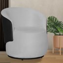 Ver imagem 1 de Poltrona Organica Beatriz Suede Branco C/ Composê Corano Preto - Lm Decor