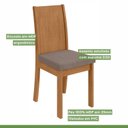 Ver imagem 7 de Conjunto Sala de Jantar 6 Lugares Retangular Tampo Vidro/MDF Mesa Astrid e Cadeiras Athenas Bege Amêndoa Clean/Off White/Rinzai Bege