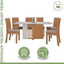 Ver imagem 2 de Conjunto Sala de Jantar 6 Lugares Retangular Tampo Vidro/MDF Mesa Astrid e Cadeiras Athenas