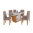 Ver imagem 2 de Conjunto Sala de Jantar 6 Lugares Retangular Tampo Vidro/MDF Mesa Apogeu e Cadeiras Astrid