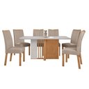 Ver imagem 2 de Conjunto Sala de Jantar 6 Lugares Retangular Tampo Vidro/MDF Mesa Astrid com Cadeiras Apogeu