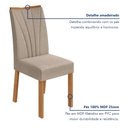 Ver imagem 7 de Conjunto Sala de Jantar 6 Lugares Retangular Tampo Vidro/MDF 170cm Mesa Astrid com Cadeiras Apogeu Bege Amêndoa Clean/Off White/Bege