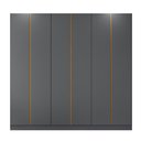 Ver imagem 2 de Guarda Roupa 6 Portas Abrir 230 cm X 240 cm para Quarto ou Closet 100% MDF Cor:Cinza e Peroba