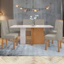 Ver imagem 1 de Conjunto Sala de Jantar 6 Lugares Retangular Tampo MDF Mesa e Cadeiras Astrid
