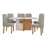 Conjunto Sala de Jantar 6 Lugares Retangular Tampo MDF Mesa e Cadeiras Astrid - 2