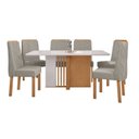 Ver imagem 2 de Conjunto Sala de Jantar 6 Lugares Retangular Tampo MDF Mesa e Cadeiras Astrid