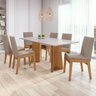 Conjunto Mesa 170cm Celina com Vidro e 6 Cadeiras Atla - 1