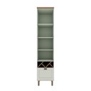 Ver imagem 3 de Cristaleira 50cm Porta de Vidro e 1 Gavetão para Cozinha Mdf Cor:mint com Ébano