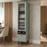 Cristaleira 50cm Porta de Vidro e 1 Gavetão para Cozinha Mdf Cor:mint com Ébano - 1
