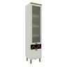 Cristaleira 50cm Porta de Vidro e 1 Gavetão para Cozinha Mdf Cor:mint com Ébano - 1