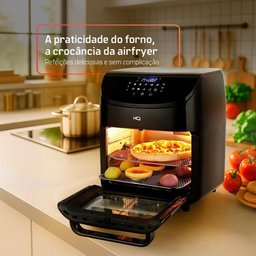 Fritadeira Airfryer Hq sem Óleo Oven 5 em 1 12l Digital com Visor Preta - Hq-afo12ldvg - 220220v - 4