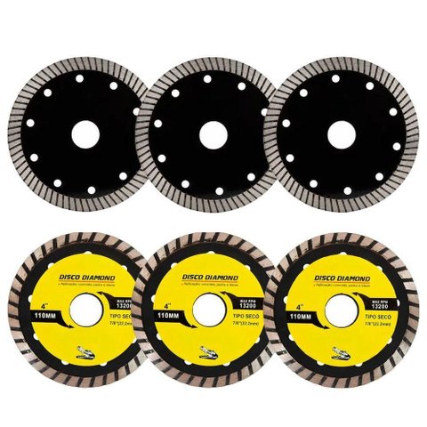 Kit 6 Disco Serra Circular Lâmina 110mm Concreto Mármore