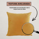 Ver imagem 3 de Kit 2 Capa Almofada Veludo Lisa 50x45 Ziper - Mostarda