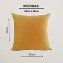 Ver imagem 2 de Kit 2 Capa Almofada Veludo Lisa 50x45 Ziper - Mostarda