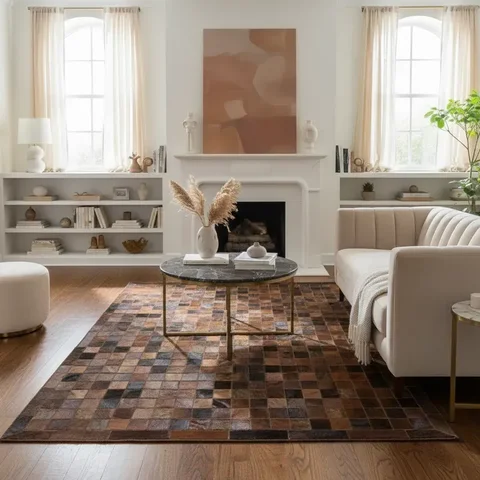 Tapete de Couro Natural Premium Marron 2,00 X 1,50 M