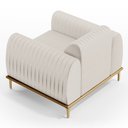 Ver imagem 6 de Kit Sofá 3 Lugares Sala Estar 210cm com Poltrona Molino Pés D'ouro D02 Linho Cru C-443 - Lyam