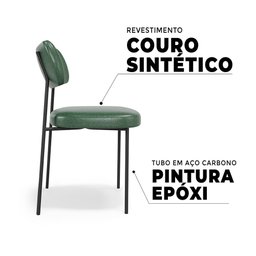 Kit 2 Cadeiras Sala de Jantar Stela Couríssimo Verde - Belliv Decor - 7