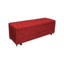 Ver imagem 1 de Calçadeira Baú com Sapateira Casal 140cm Paris Capitonê Suede Vermelho - Sheep Estofados - Vermelho