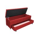 Ver imagem 3 de Calçadeira Baú com Sapateira Casal 140cm Paris Capitonê Suede Vermelho - Sheep Estofados - Vermelho