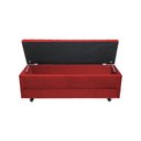 Ver imagem 5 de Calçadeira Baú com Sapateira Casal 140cm Paris Capitonê Suede Vermelho - Sheep Estofados - Vermelho