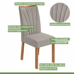 Conjunto Mesa 90cm Celebrare com Vidro e 4 Cadeiras Apogeu - 6