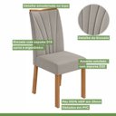 Ver imagem 6 de Conjunto Sala de Jantar 4 Lugares Quadrada Tampo Vidro/MDF Mesa Celebrare com Cadeiras Apogeu Marrom Amêndoa Clean/Off White/ Capuccino